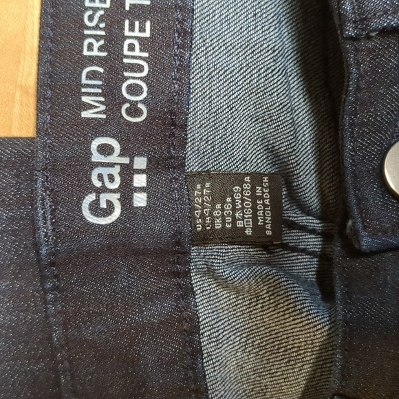 Gap factory mid-rise trouser jean dark rinse size 4 R - Picture 3 of 5